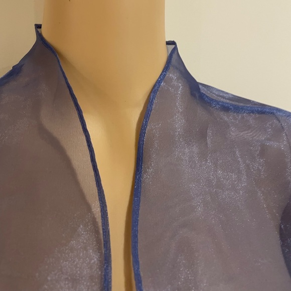 Silk organza over shirt in periwinkle - Picture 4 of 12